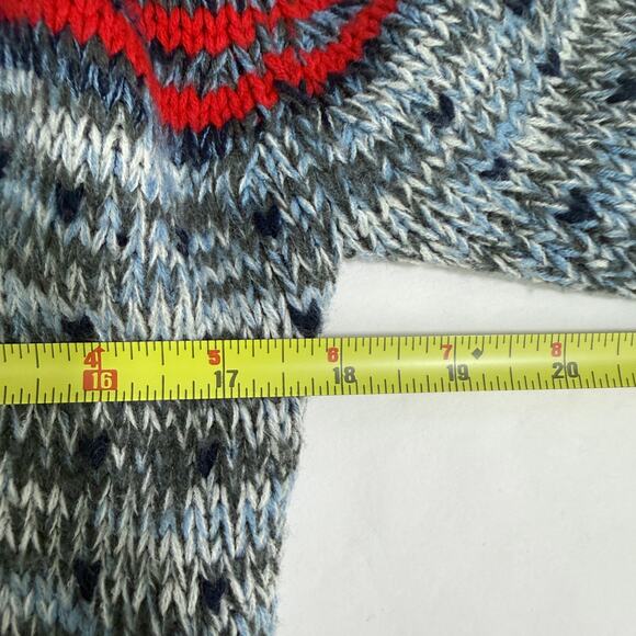 VTG Sears JR Bazaar Knit Cardigan Sweater M Colorful Hearts Striped School Twee - Picture 5 of 12